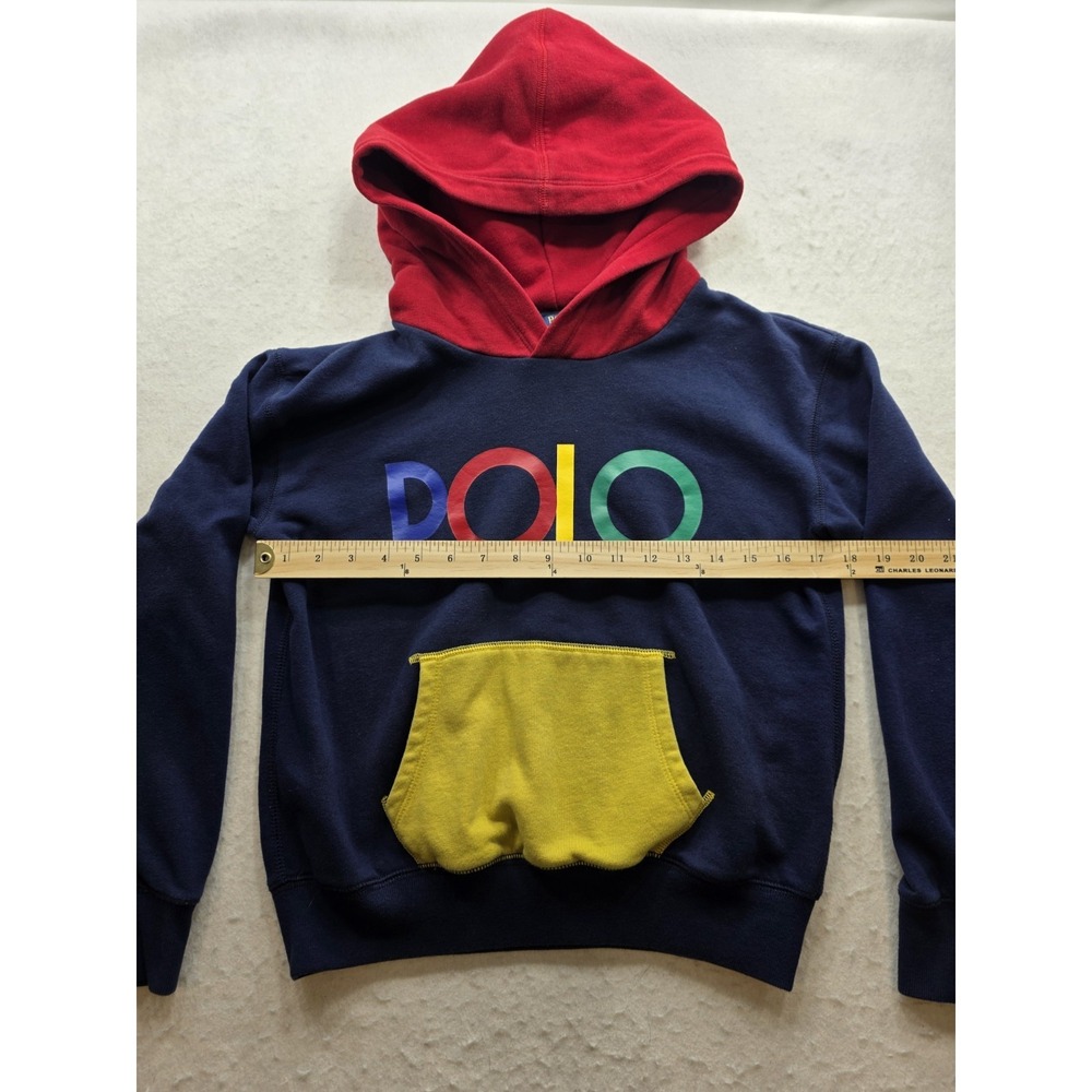 Polo Ralph Lauren Boy's Blue, Red, Yellow Pullover One Pocket Hoodie. Size XL 16 - Picture 4 of 8